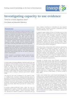 Investigating capacity to use evidence report image Thumbnail