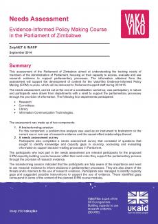 Parliamentary needs assessment image Thumbnail