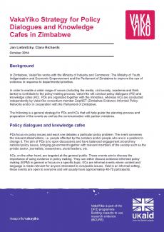 VY Strategy for Policy Dialogues and Knowledge Cafes in Zimbabwe image Thumbnail