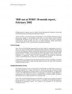 INASP Health: HIF-Net @ WHO report Thumbnail