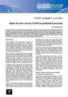 Open Access survey of Africa-published journals Thumbnail