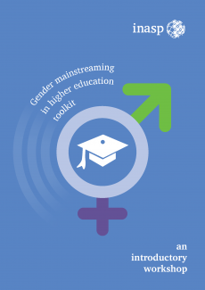 Gender toolkit A combined male-female gender symbol with an academic hat in the middle.