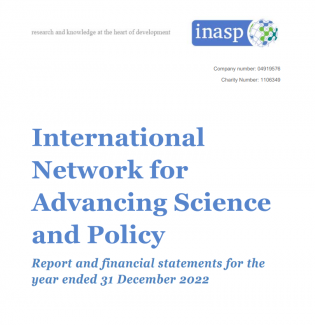 INASP's long name in a blue font on a white background