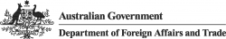 Australian Department of Foreign Affairs and Trade in black letters on a white background