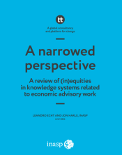 the title 'a narrowed perspective' in black text on a blue background